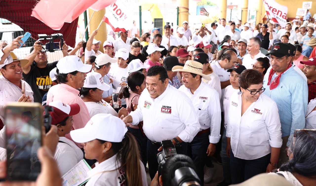 Ofrece Javier May respaldo y confianza a productores; completa primera vuelta de campaña a todo el Estado